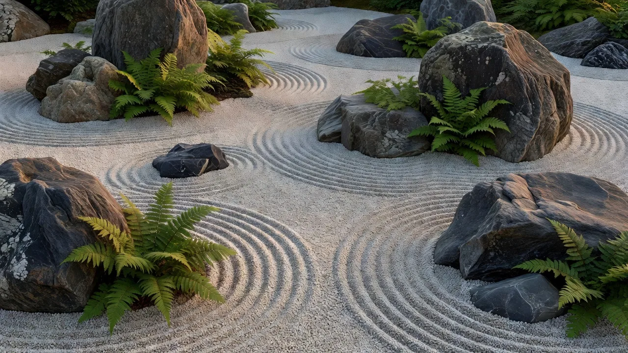 箒目模様の枯山水