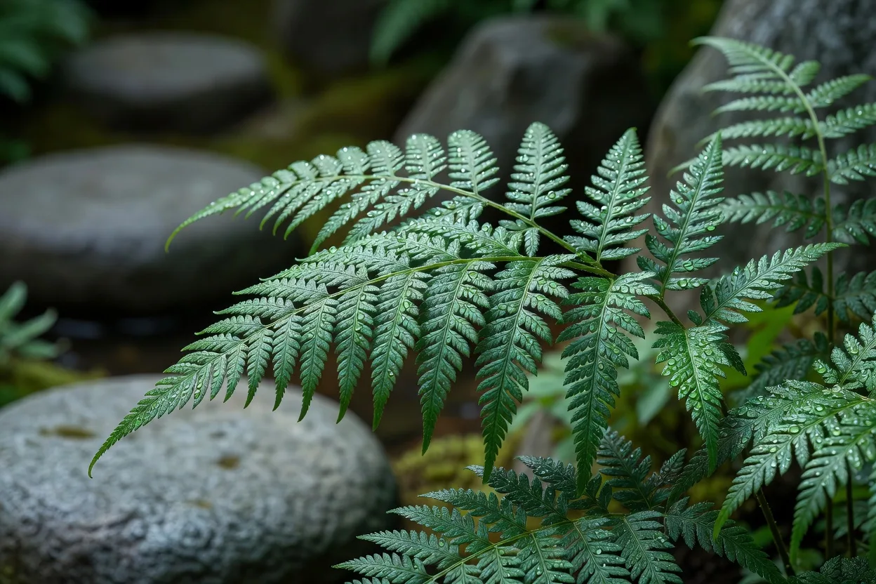 Delicate fern fronds